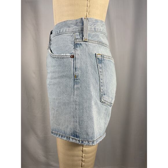 Agolde 'Parker' Blue Long Denim Jean Short Size 26 - NWT - Picture 3 of 6